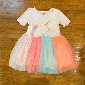 Carter's White and Pink Tiered Embellished Sundress